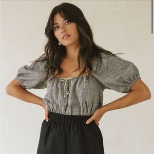 Harly Jae Prairie Blouse in ‘Houndstooth’